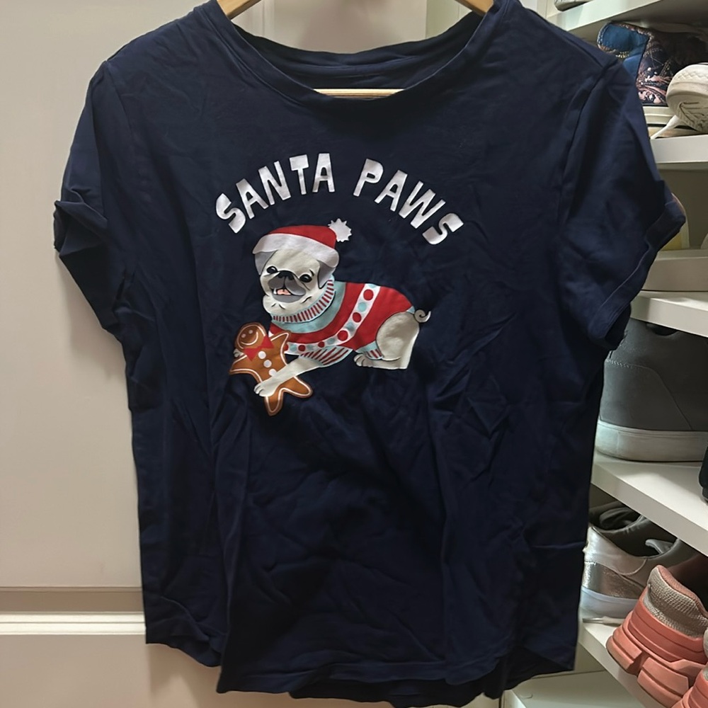 Old navy Christmas pj short sleeve top dog